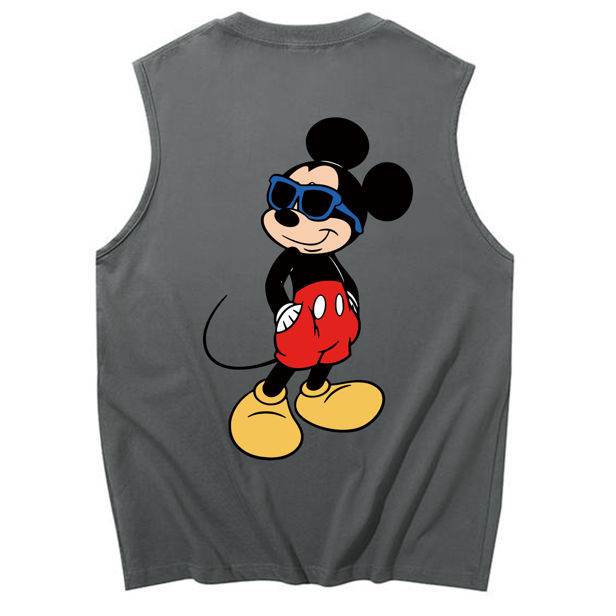 ミッキーマウス Mickey Mouse コットン100％タンクトップ（背面プリント）